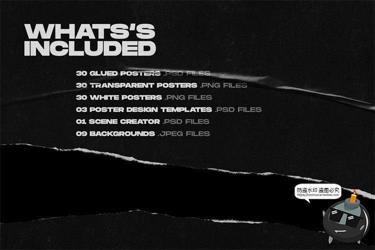 图片[12]-潮流酸性艺术颓废风残破摇滚褶皱海报贴纸展示样机PSD模板PS素材-设计猿