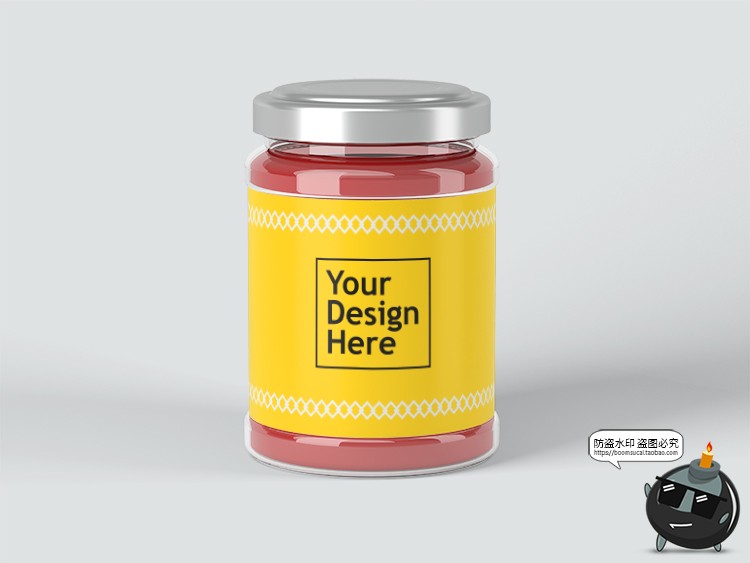 图片[3]-玻璃罐扭盖铁盖透明玻璃瓶标签贴图智能PSD模板Mockups样机PS素材-设计猿