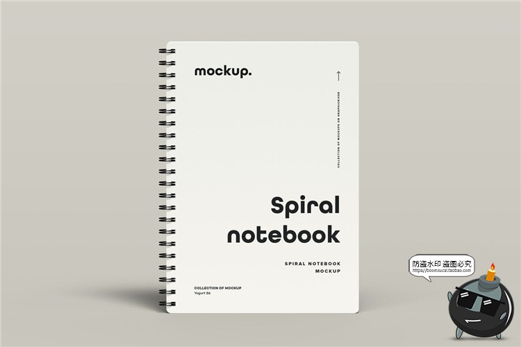 图片[1]-线圈式螺旋笔记本记事本子封面效果VI样机mockups展示PSD模板素材-设计猿