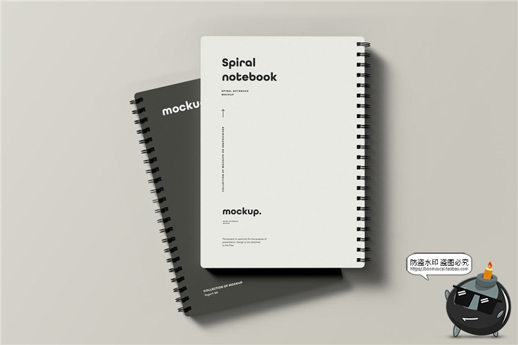 图片[4]-线圈式螺旋笔记本记事本子封面效果VI样机mockups展示PSD模板素材-设计猿