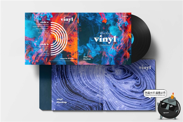 图片[4]-黑胶唱片盒大碟外包装效果展示mockups智能贴图样机PSD模板PS素材-设计猿