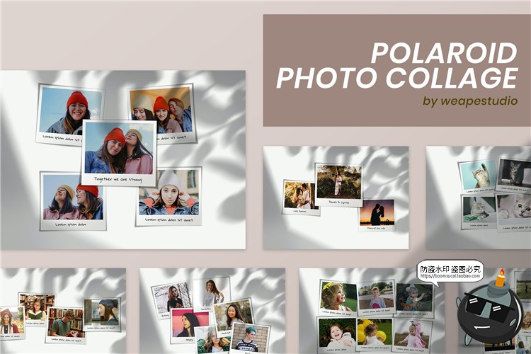 图片[1]-拼贴照片墙摄像摄影图片记录拼图相册Mockups样机PSD模板PS素材-设计猿