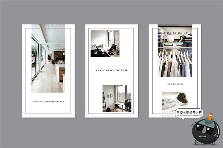 白色极简简约风格故事贴图记录生活海报图文排版PSD模板PS素材-设计猿