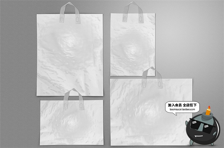 图片[2]-超市塑料袋商场环保购物袋标志效果图vi样机智能贴图展示PSD素材-设计猿