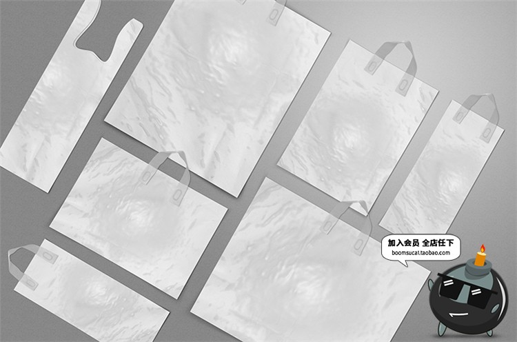 图片[5]-超市塑料袋商场环保购物袋标志效果图vi样机智能贴图展示PSD素材-设计猿