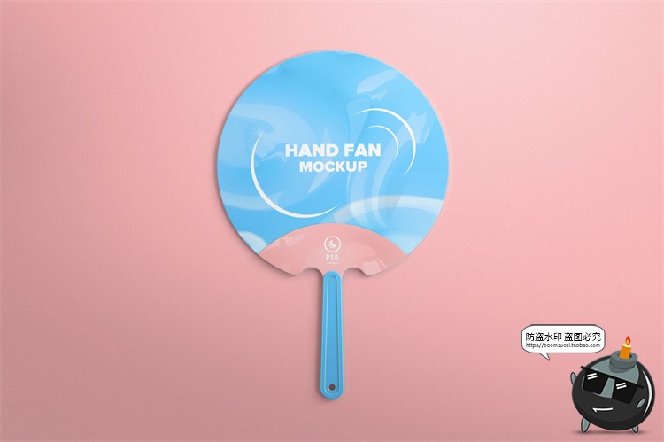 图片[2]-圆形塑料派发广告扇宣传礼品扇子智能贴图展示PSD模板样机PS素材-设计猿