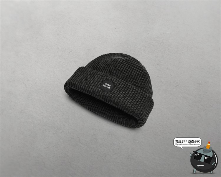 图片[2]-潮牌针织帽保暖冷帽毛线帽子logo贴图效果展示PSD模板PS样机素材-设计猿