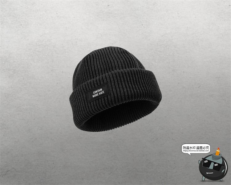 图片[3]-潮牌针织帽保暖冷帽毛线帽子logo贴图效果展示PSD模板PS样机素材-设计猿
