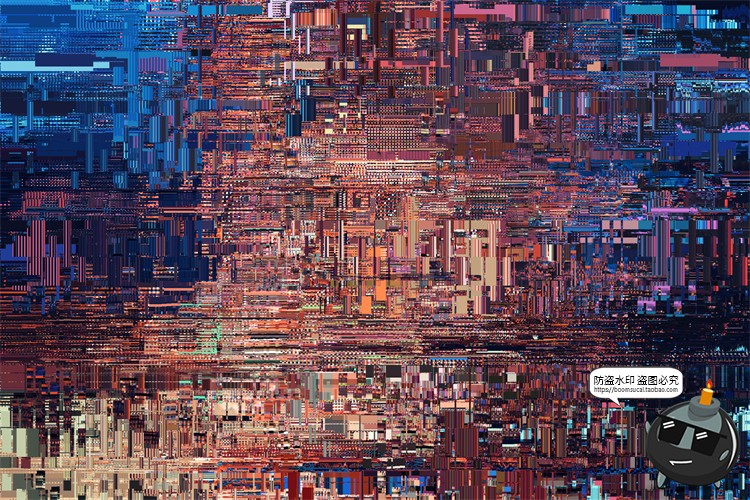 图片[2]-故障赛博朋克高科技抽象信号错乱丢失背景底纹纹理JPG图片素材-设计猿