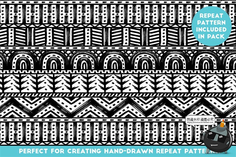 图片[4]-34款马克笔墨水笔绘画插画复古风效果brush笔触Ai矢量笔刷素材-设计猿