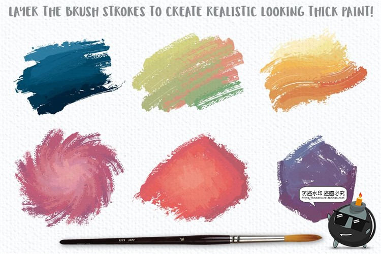 图片[4]-蜡笔油画颜料涂鸦手绘艺术画笔笔触brush插画效果Ai矢量笔刷素材-设计猿