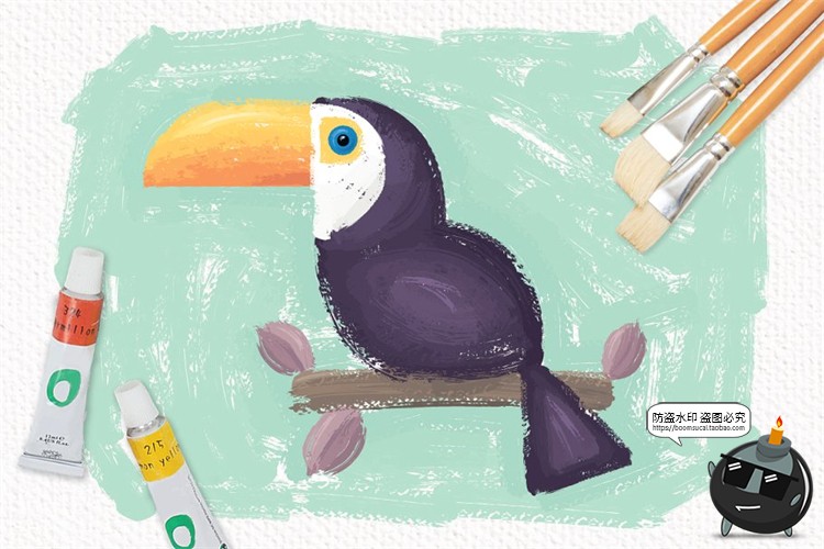 图片[5]-蜡笔油画颜料涂鸦手绘艺术画笔笔触brush插画效果Ai矢量笔刷素材-设计猿