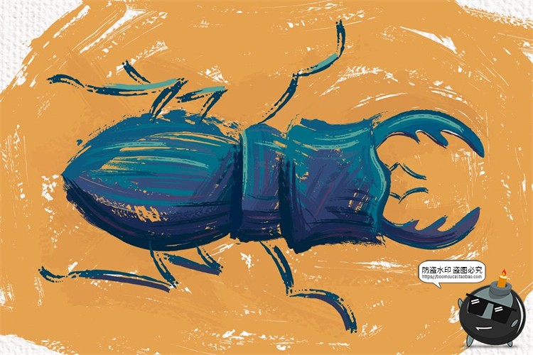 图片[6]-蜡笔油画颜料涂鸦手绘艺术画笔笔触brush插画效果Ai矢量笔刷素材-设计猿