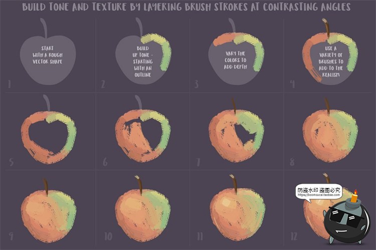 图片[8]-蜡笔油画颜料涂鸦手绘艺术画笔笔触brush插画效果Ai矢量笔刷素材-设计猿