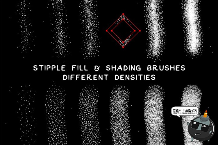 图片[2]-48款艺术噪点画颗粒感砂砾沙粒手绘插画美术效果Ai矢量笔刷素材-设计猿