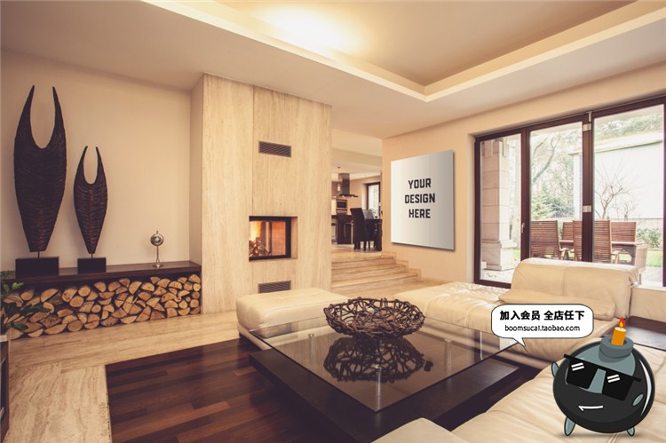 图片[6]-室内家居背景墙卧室装饰画简约展示框相框架智能贴图PSD样机素材-设计猿