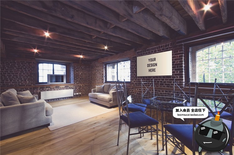 图片[13]-室内家居背景墙卧室装饰画简约展示框相框架智能贴图PSD样机素材-设计猿