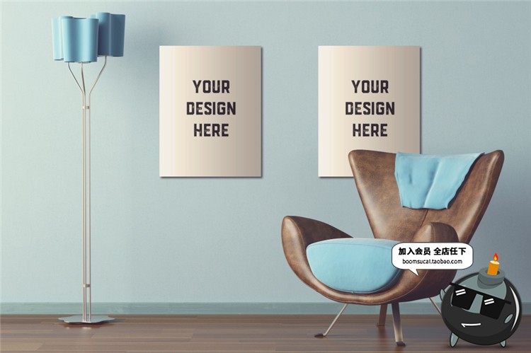 图片[15]-室内家居背景墙卧室装饰画简约展示框相框架智能贴图PSD样机素材-设计猿