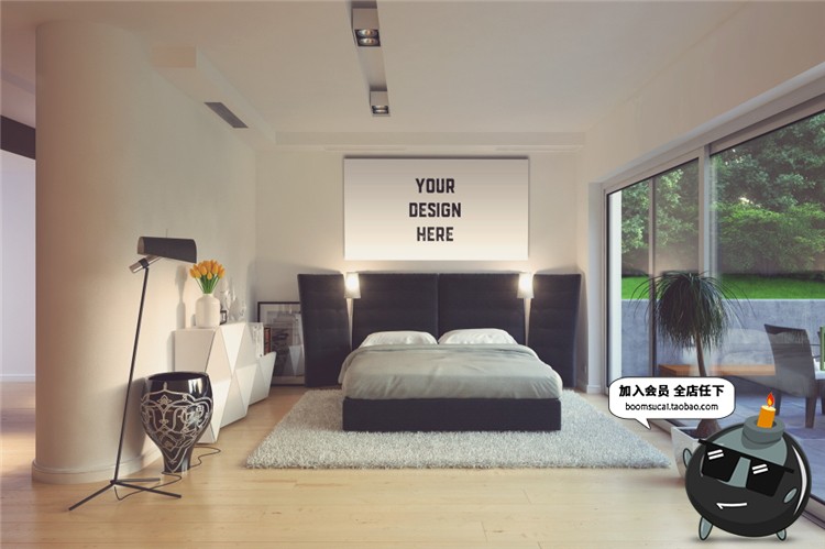 图片[16]-室内家居背景墙卧室装饰画简约展示框相框架智能贴图PSD样机素材-设计猿