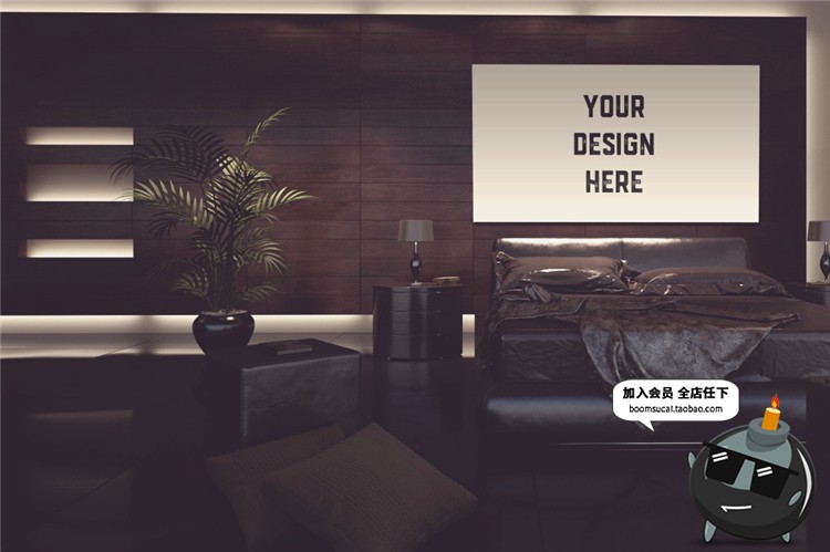 图片[20]-室内家居背景墙卧室装饰画简约展示框相框架智能贴图PSD样机素材-设计猿