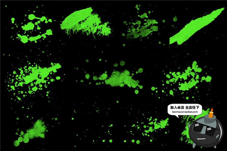 图片[8]-90款墨水飞溅溅射效果泼墨图案纹理PS笔刷后期合成元素brush素材-设计猿