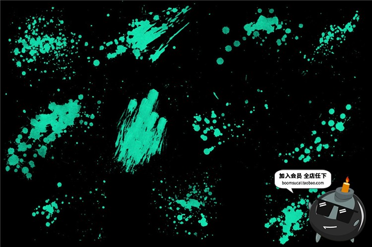 图片[14]-90款墨水飞溅溅射效果泼墨图案纹理PS笔刷后期合成元素brush素材-设计猿