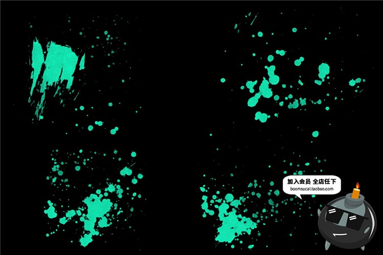 图片[15]-90款墨水飞溅溅射效果泼墨图案纹理PS笔刷后期合成元素brush素材-设计猿