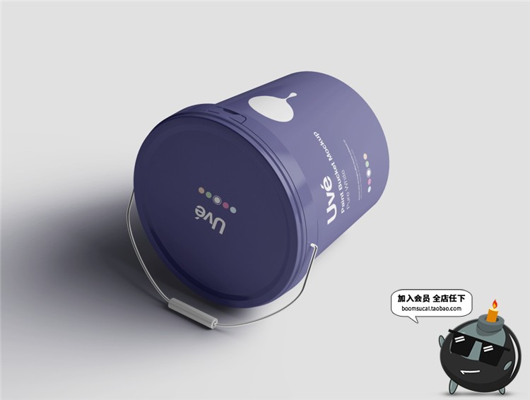 图片[6]-油漆桶颜料染料塑料桶圆桶包装VI样机展示PSD模板模型mockups素材-设计猿