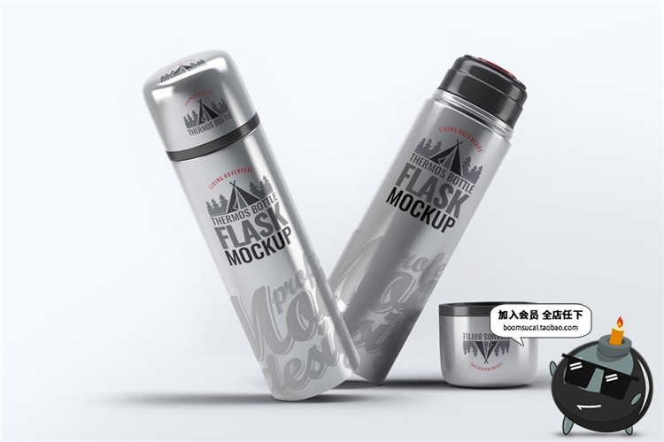 图片[3]-金属保温杯热水壶按压杯盖智能贴图VI展示样机PSD模板PS设计素材-设计猿