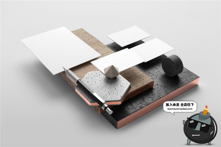 图片[2]-品牌形象商务办公用品VI设计样机展示模型mockups智能贴图PS素材-设计猿