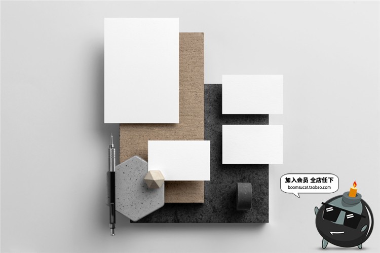图片[4]-品牌形象商务办公用品VI设计样机展示模型mockups智能贴图PS素材-设计猿
