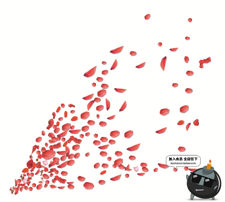 玫瑰花朵花瓣飘散落散花特效png高清免抠图psd婚纱照设计素材-设计猿