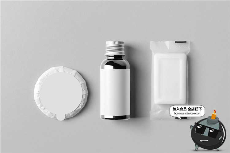 图片[2]-酒店一次性肥皂香皂瓶子卫浴品牌贴图效果图VI样机PSD模板PS素材-设计猿