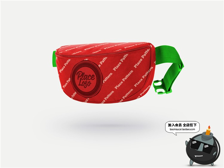 图片[3]-时尚斜挎包腰包图案效果展示智能贴图文创样机PSD模板PS设计素材-设计猿