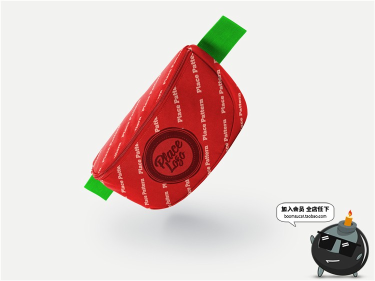 图片[5]-时尚斜挎包腰包图案效果展示智能贴图文创样机PSD模板PS设计素材-设计猿