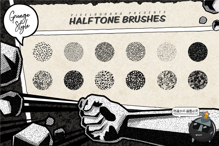 图片[2]-欧美漫画风格噪点杂点点状肌理笔刷纹理PS笔刷brush笔触ABR素材-设计猿