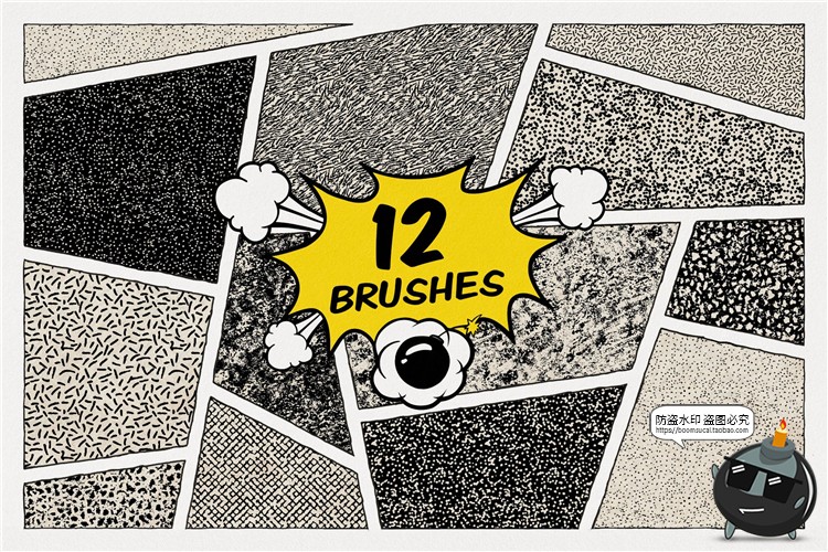 图片[3]-欧美漫画风格噪点杂点点状肌理笔刷纹理PS笔刷brush笔触ABR素材-设计猿