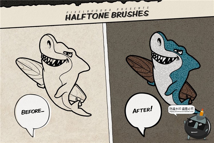 图片[4]-欧美漫画风格噪点杂点点状肌理笔刷纹理PS笔刷brush笔触ABR素材-设计猿