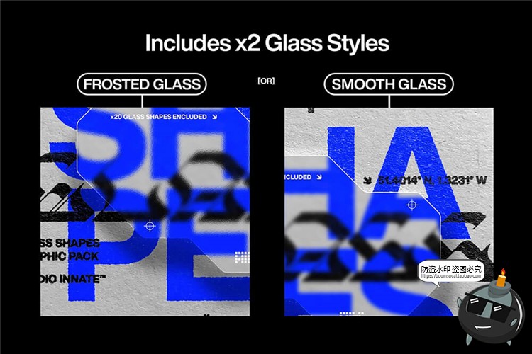 图片[2]-磨砂效果玻璃异形图形亚克力面板mockups贴图样机PSD模板PS素材-设计猿