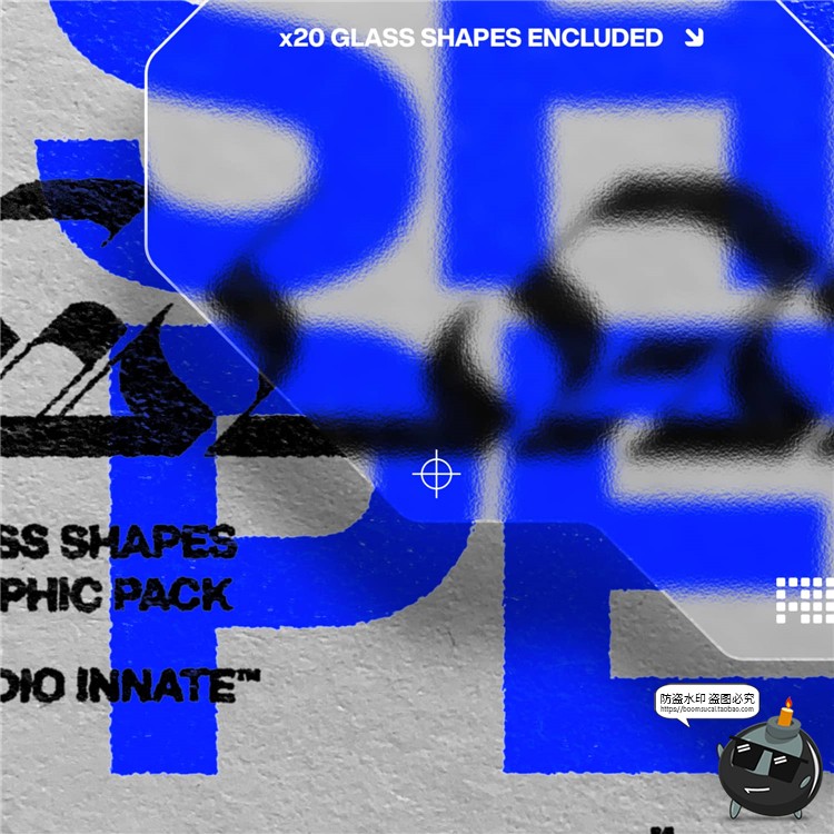 图片[3]-磨砂效果玻璃异形图形亚克力面板mockups贴图样机PSD模板PS素材-设计猿