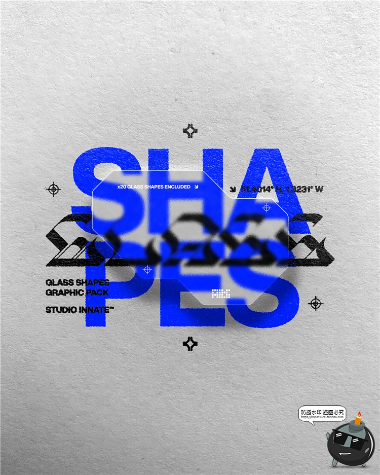 图片[4]-磨砂效果玻璃异形图形亚克力面板mockups贴图样机PSD模板PS素材-设计猿