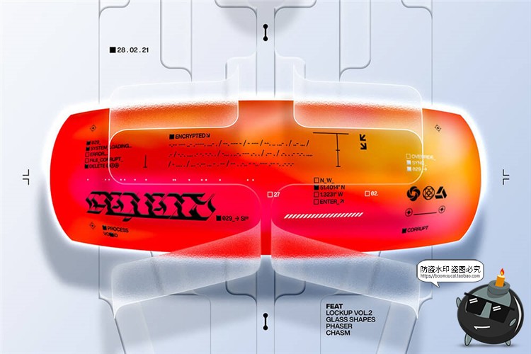 图片[9]-磨砂效果玻璃异形图形亚克力面板mockups贴图样机PSD模板PS素材-设计猿