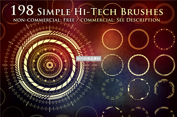 图片[1]-酷炫高科技科幻圆圈边框图形LOGO时尚圆环造型PS笔刷素材笔触元素-设计猿