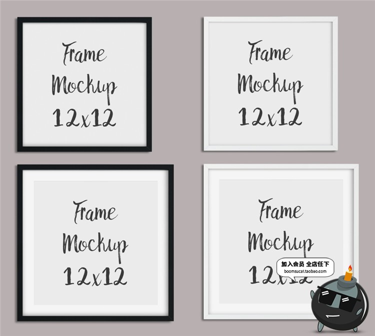 图片[12]-简约墙壁相框壁画挂画框场景PSD模板智能贴图文创样机PS设计素材-设计猿