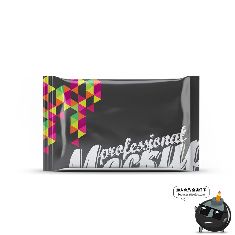 图片[4]-湿纸巾卫生纸一次性外卖赠品小包包装效果展示样机PSD模板PS素材-设计猿