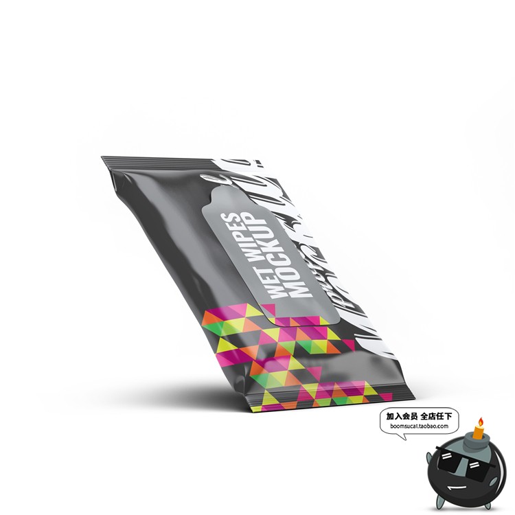 图片[5]-湿纸巾卫生纸一次性外卖赠品小包包装效果展示样机PSD模板PS素材-设计猿