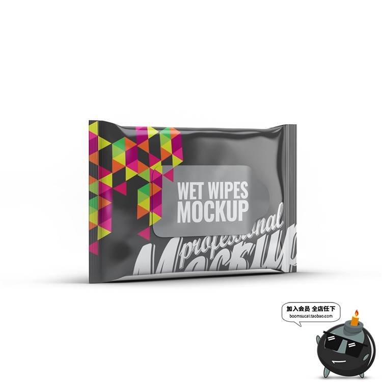 图片[6]-湿纸巾卫生纸一次性外卖赠品小包包装效果展示样机PSD模板PS素材-设计猿