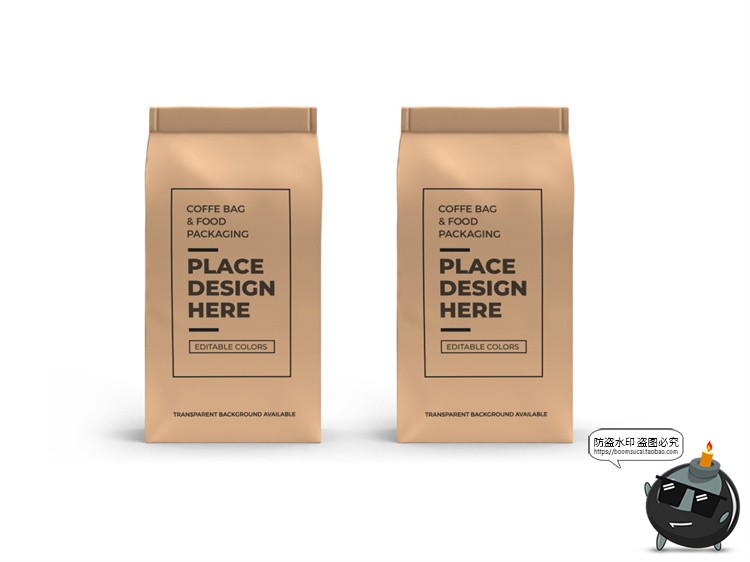 图片[2]-纸袋食品包装袋密封VI展示模型智能贴图mockups样机PSD模板PS素材-设计猿