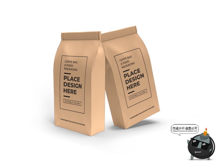 图片[5]-纸袋食品包装袋密封VI展示模型智能贴图mockups样机PSD模板PS素材-设计猿