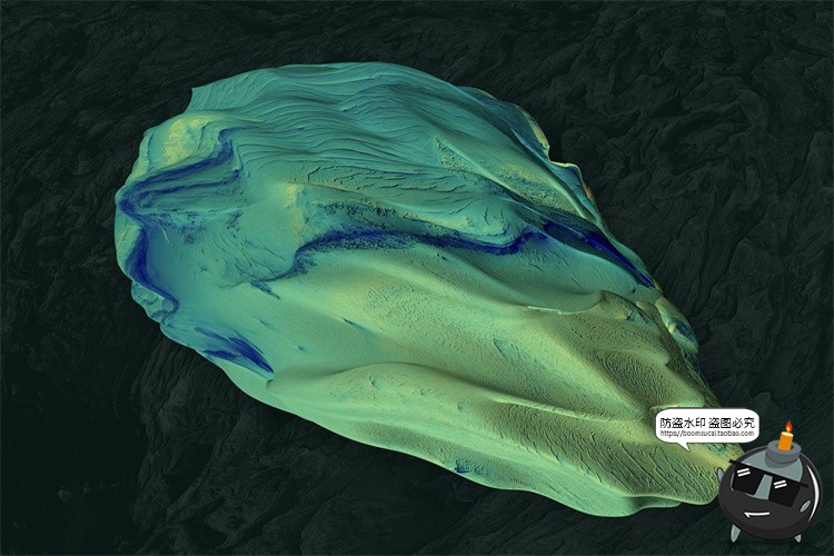 图片[3]-3D抽象陨石形状艺术颜料星系宇宙太阳系空间结构PNG免抠装饰素材-设计猿